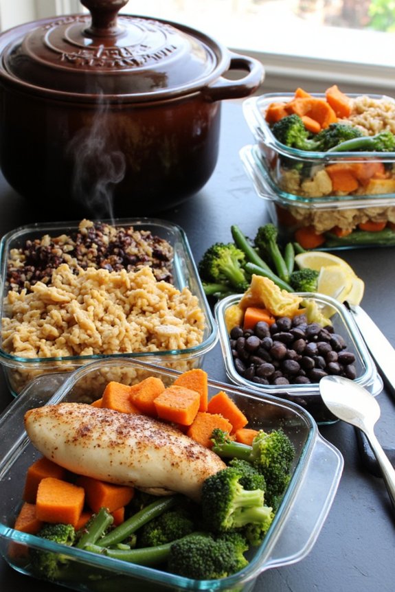 batch season portion freeze steam cook