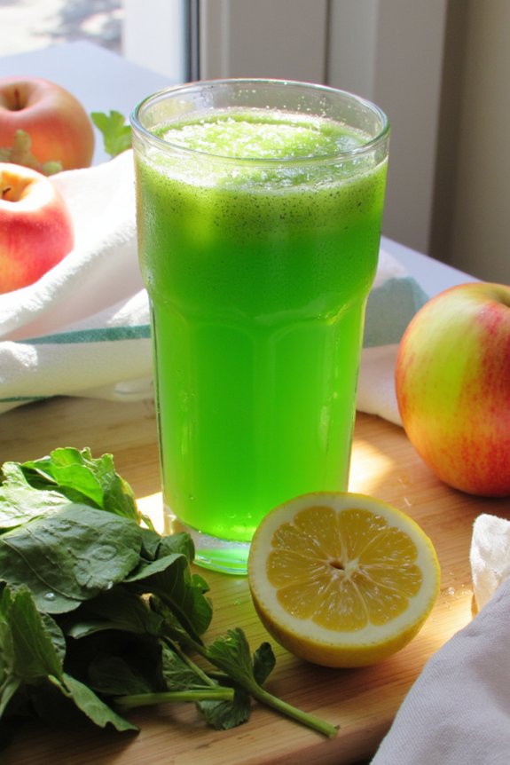 bright spinach apple centrifugal refreshment