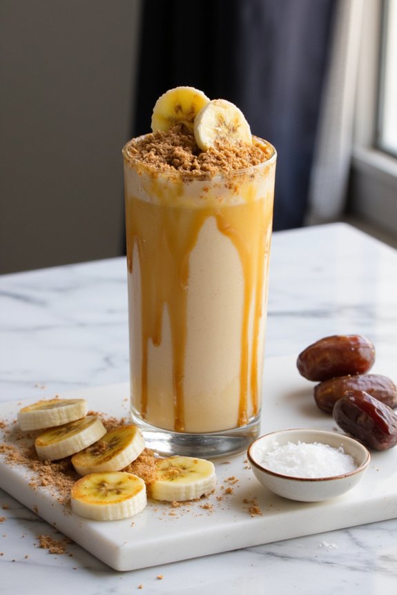 caramel banana dessert smoothie
