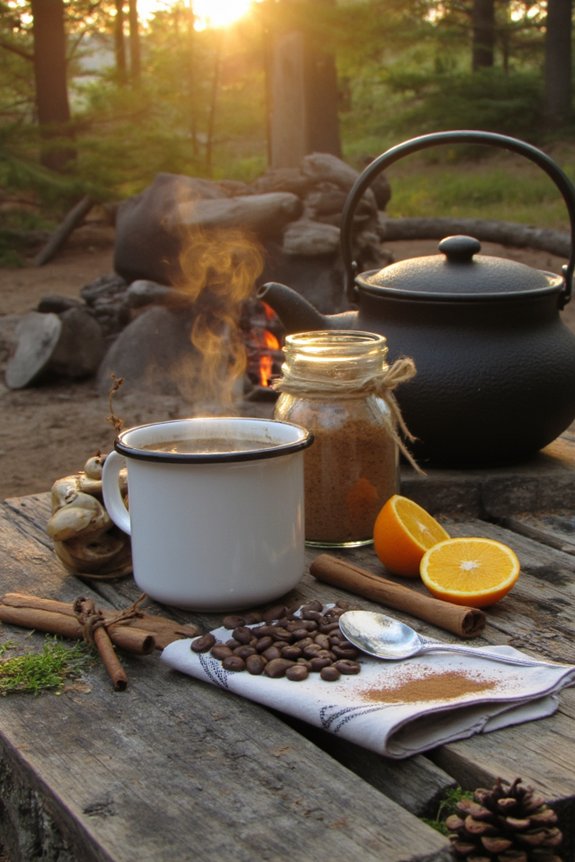 cinnamon spiced campfire coffee ritual