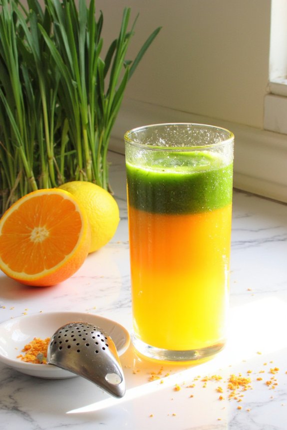 citrusy wheatgrass morning boost