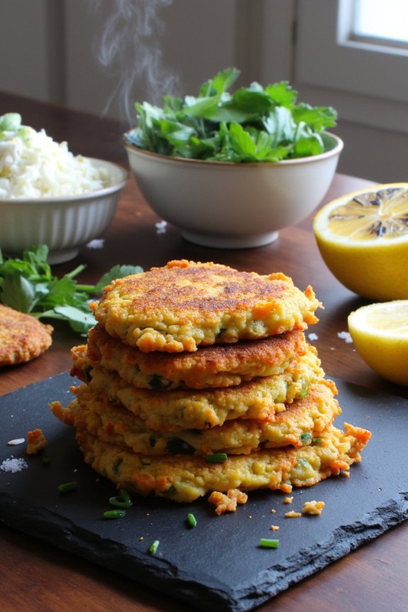 crisp shredded vegetable fritters