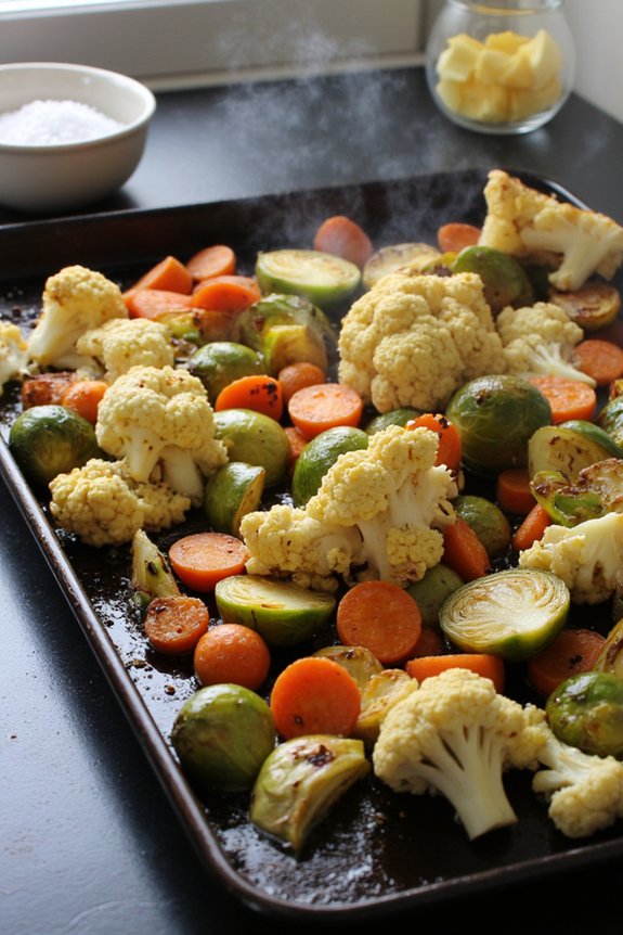 crispy convection roasted garlic vegetables
