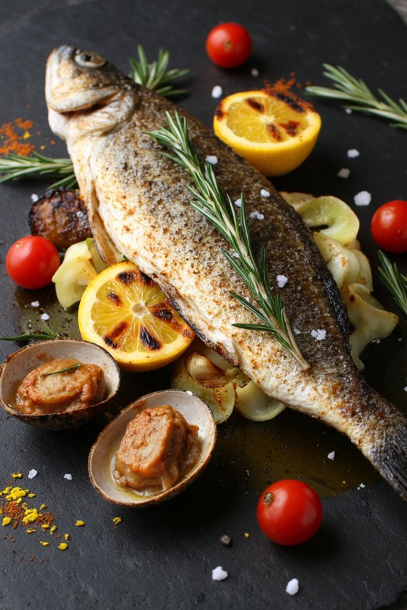 crispy skinned moist inside seafood