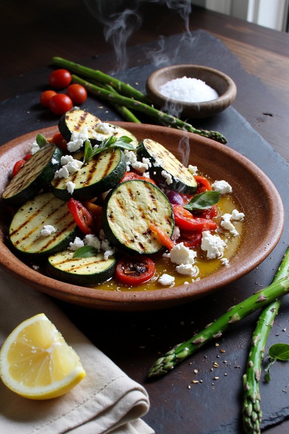grilled vegetables with feta
