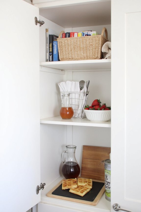 hidden appliance cabinet storage options