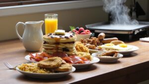 large crowd breakfast griddle