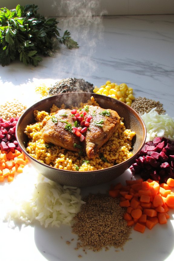 layer flavors by stacking ingredients