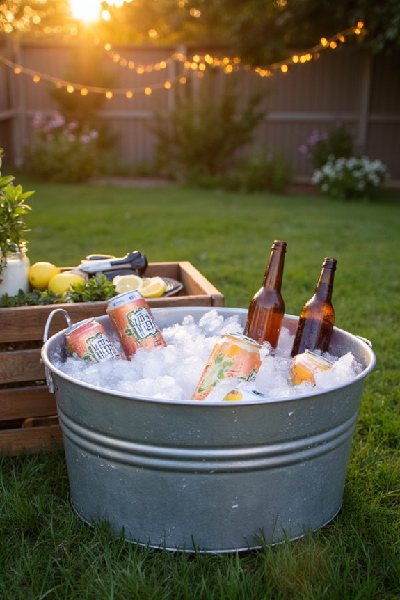 layered ice and drinks strategically