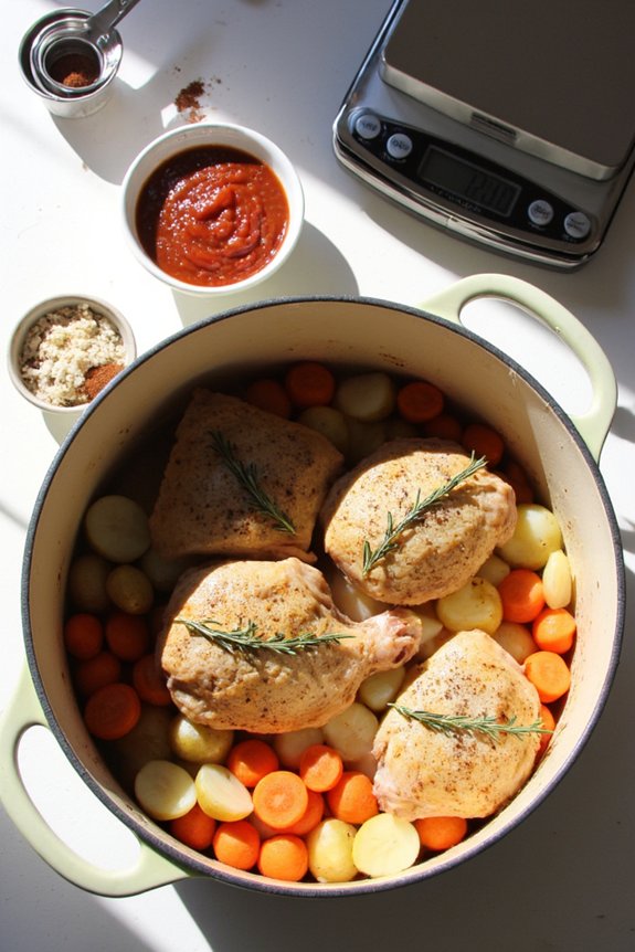 layered ingredients reduced quantities