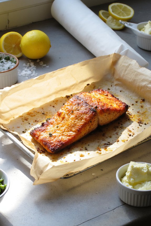 line basket with parchment