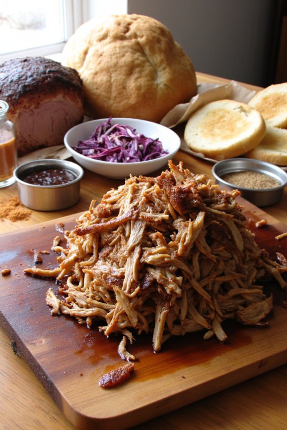 low and slow shredded shoulder pork