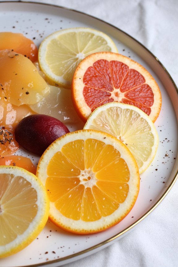 paper thin layered citrus stone