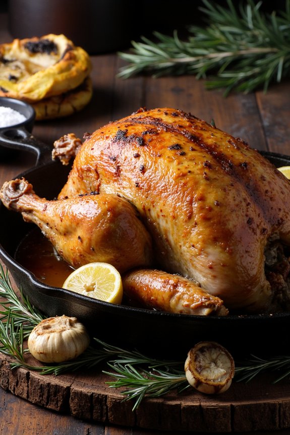 pizza oven spatchcocked butter brined chicken