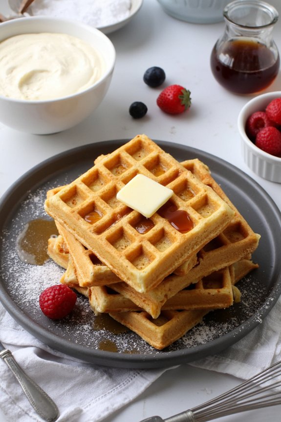 pourable rested balanced waffle batter