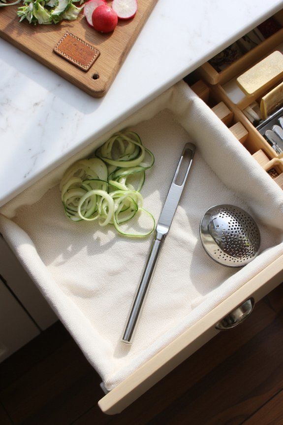 protective labeled padded drawer storage