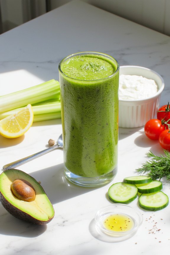 savory vegetable herb smoothie