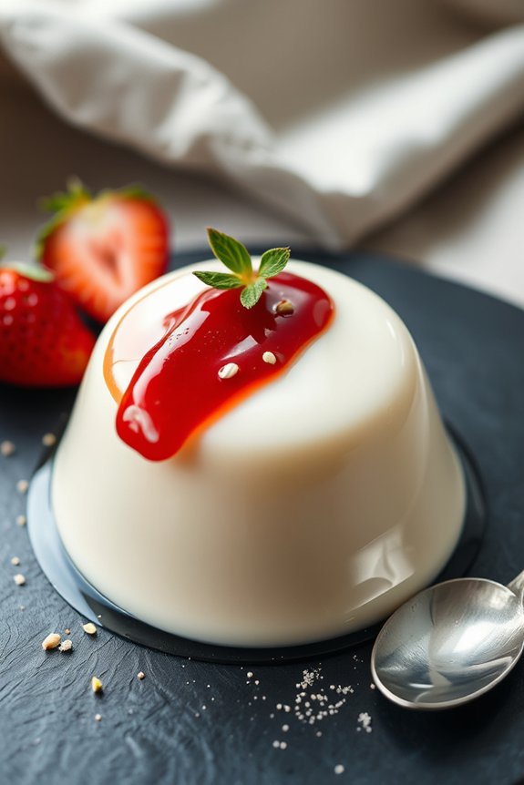 silky sous vide vanilla panna cotta