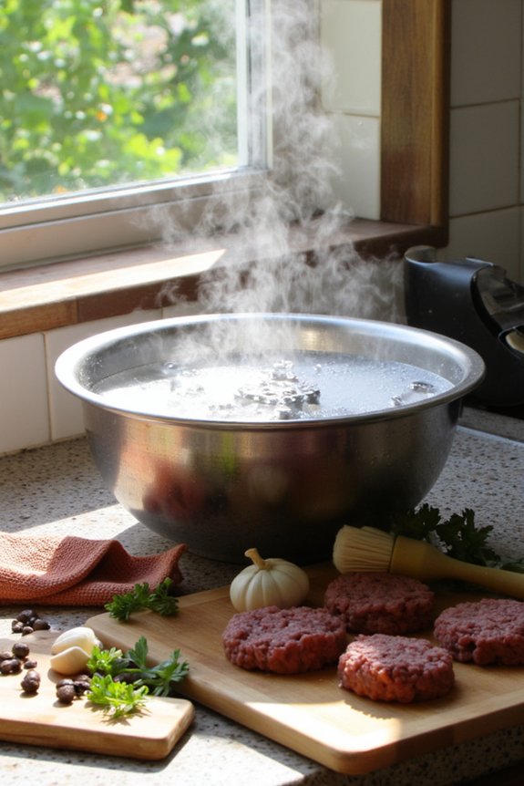 soak grinder parts in hotwater