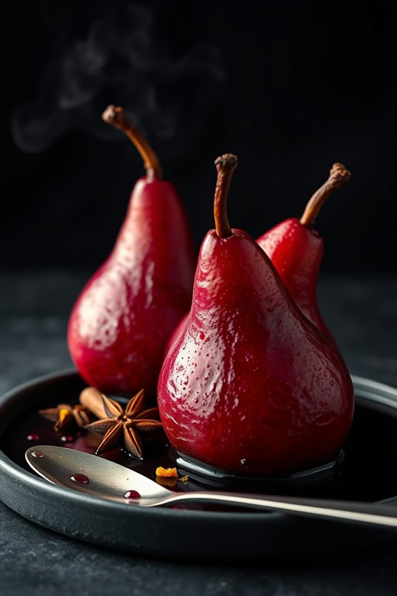 sous vide spiced wine pears