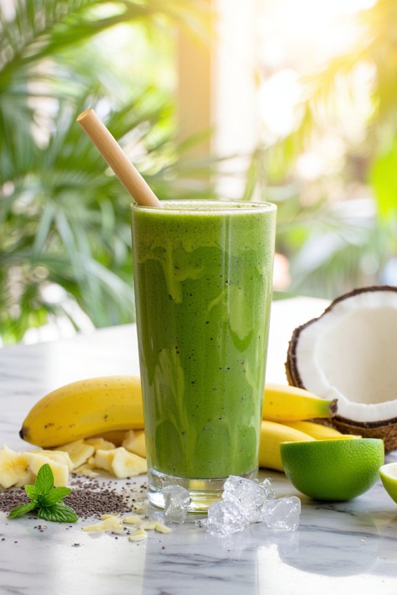 tropical energizing green smoothie