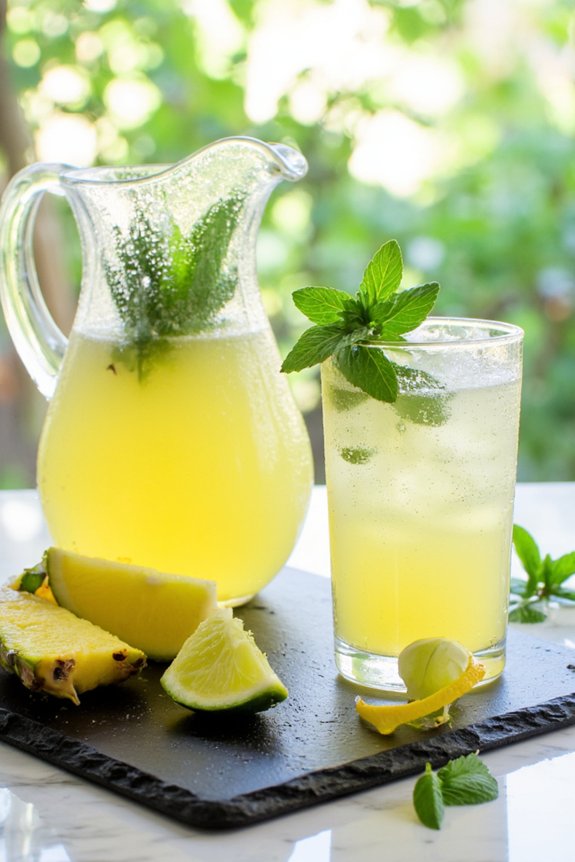 tropical minty chilled juice