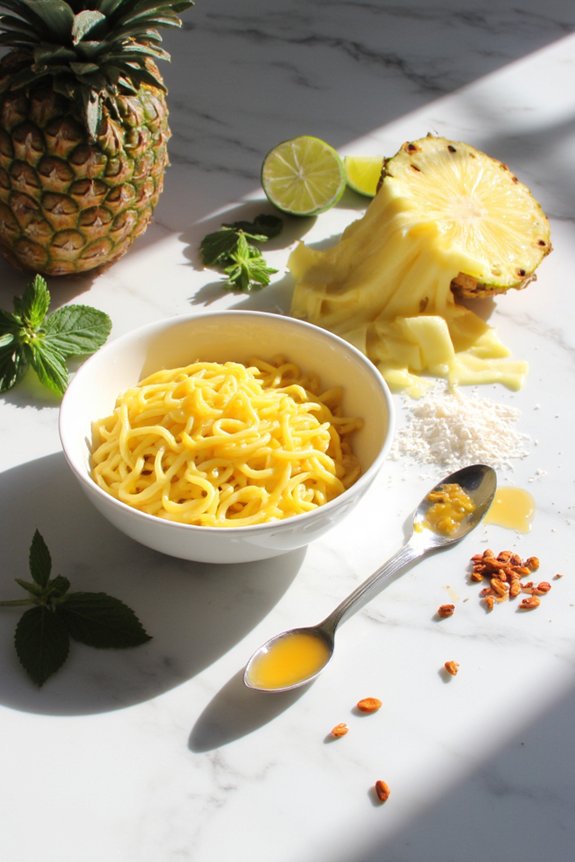 tropical spiralized pineapple noodles