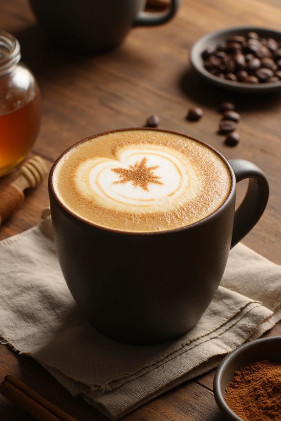 warm cinnamon honey cappuccino