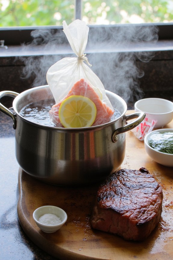 water displacement sous vide sealing