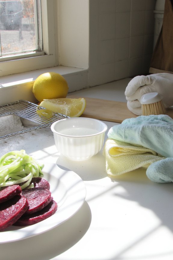 wear resistant gloves and mat