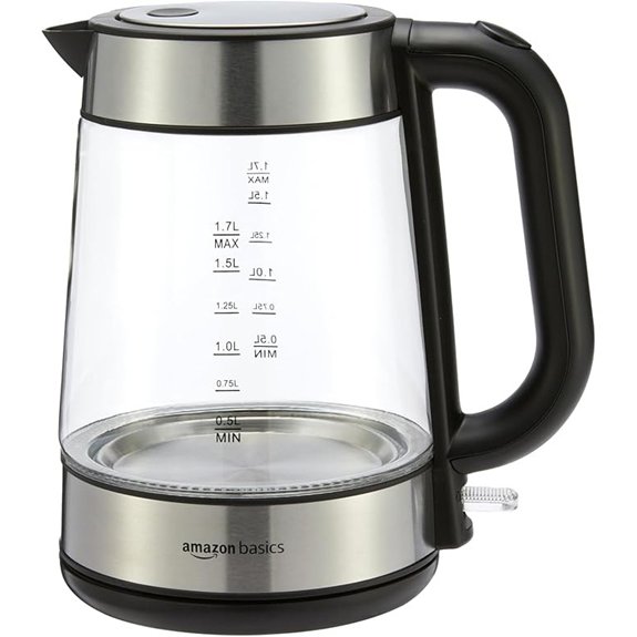 Amazon Basics Electric Glass Kettle 1.8 Quarts