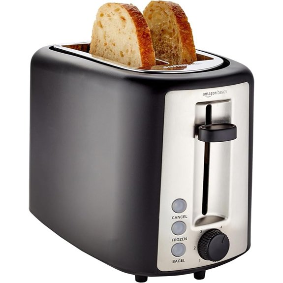 Amazon Basics 2 Slice Toaster Extra Wide Slots