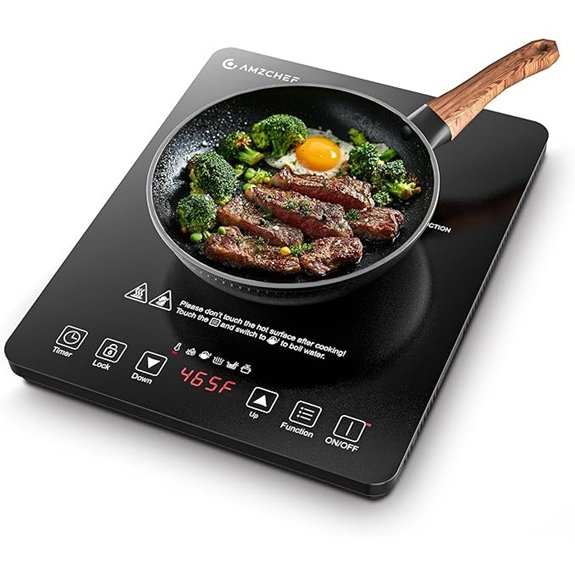 AMZCHEF Portable Induction Cooktop 1800W Single Burner