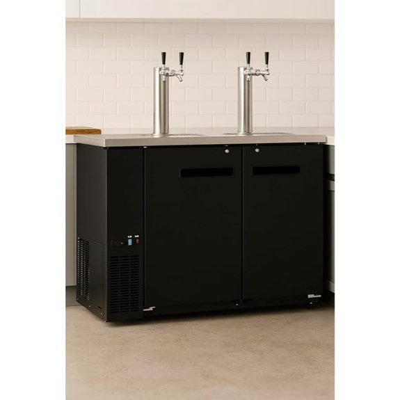 Double Tap Kegerator Beer Dispenser Dual Faucet