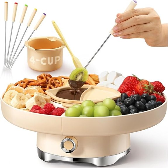 Electric Chocolate Fondue Pot Set with Accessories