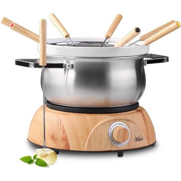 Artestia Electric Swiss Fondue Set with Forks
