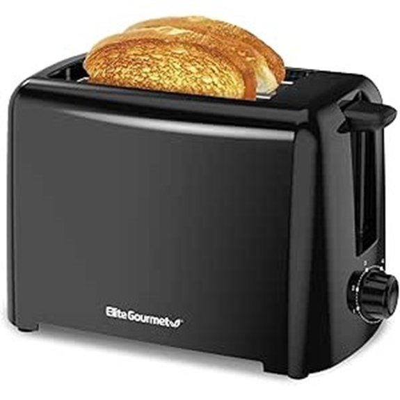 Elite Gourmet 2-Slice Cool Touch Toaster Black