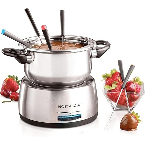 Nostalgia Electric Fondue Pot Set with 6 Forks