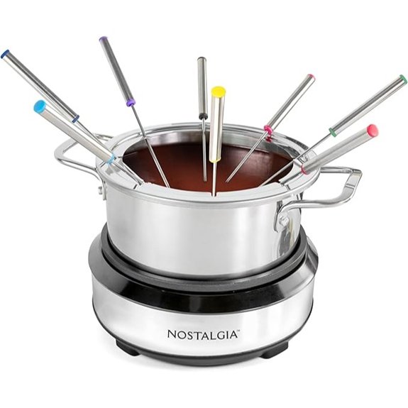 Nostalgia Electric Fondue Pot Set with Forks
